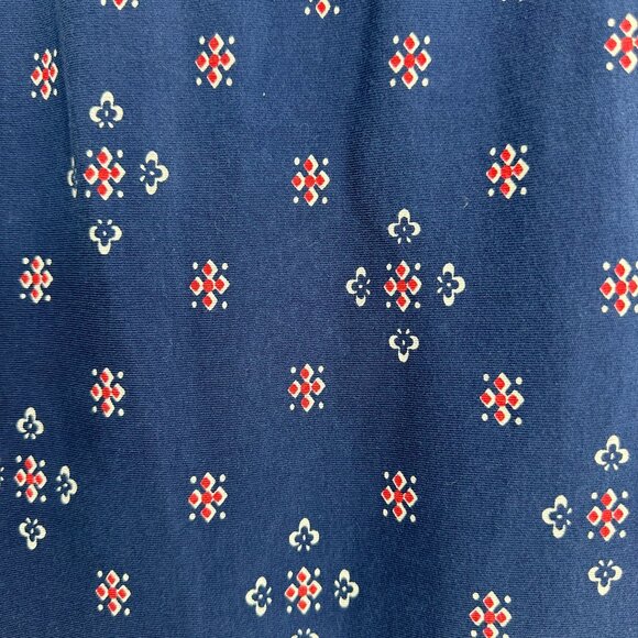 Talbots Sheath Dress XSP Foulard Print Sleeveless Cotton Navy Blue Red Casual - Picture 10 of 11